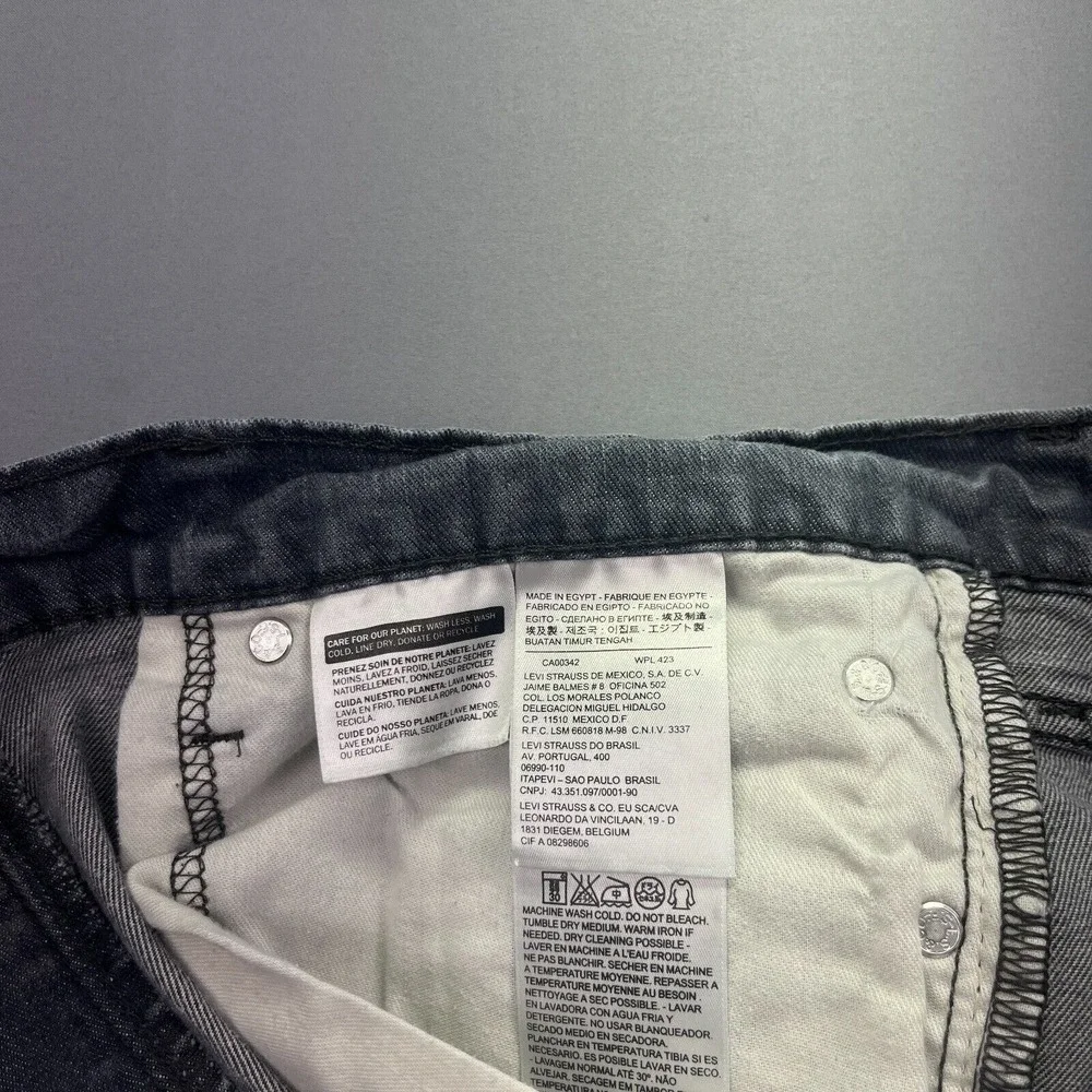 Levi's 514 Jeans Gray Straight Leg Stretch Sz 34 Fits 31